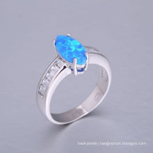 2018 new design blue fire opal ring with best quality and low price